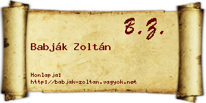 Babják Zoltán névjegykártya